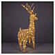 Renna in vimini luminosa int-est oro caldo effetto flash 72 LED 105x60x25 cm s4