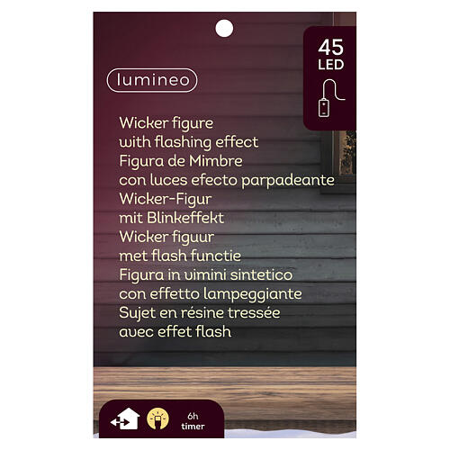 Renna luminosa natalizia int-est in vimini 45 LED soft gold 85x50x20 cm 7