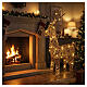 Renna luminosa natalizia int-est in vimini 45 LED soft gold 85x50x20 cm s2