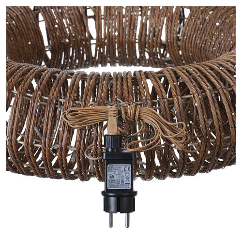 Couronne lumineuse de Noël int/ext en osier 72 LEDs 60x15 cm 7