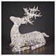 Lying Christmas illuminated reindeer, 144 LEDs warm and cool white, 35x30x14 in, IN/OUTDOOR s1