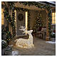 Rena natalina luminosa deitada int/ext em vime branco 144 LEDs 90x75x35 cm s2