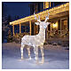 Standing Christmas illuminated reindeer in white wicker, 224 LEDs, 70x40x15 in, IN/OUTDOOR s2