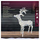 Renna luminosa natalizia int-est in piedi in vimini bianco 224 LED 180x105x40 cm s6