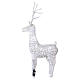 Cervo natalizio luminoso int-est in vimini bianco 72 LED 105x60x25 cm s5
