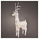 Lighted Christmas reindeer indoor-outdoor in white wicker 72 LEDs 105x60x25 cm s1