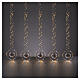 Cascade lumineuse de Noël int/ext 5 sphères 480 LEDs 100 cm s1