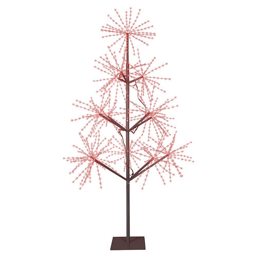 Silver Christmas LED tree, indoor/outdoor, 1400 multicolour micro-LEDs, 70 in 6