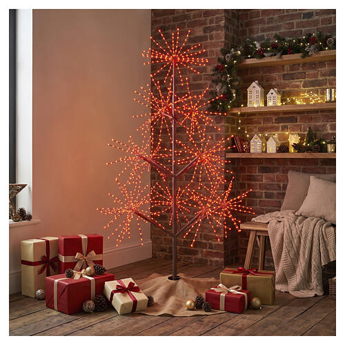 Arbre lumineux de Noël int/ext argent 1400 micro LEDs multicolores 180 cm 2