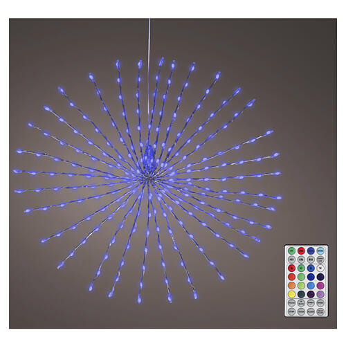 Stella luminosa natalizia int-est argento 224 micro LED multicolore 55 cm 1