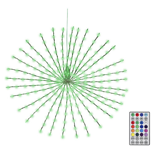 Stella luminosa natalizia int-est argento 224 micro LED multicolore 55 cm 5