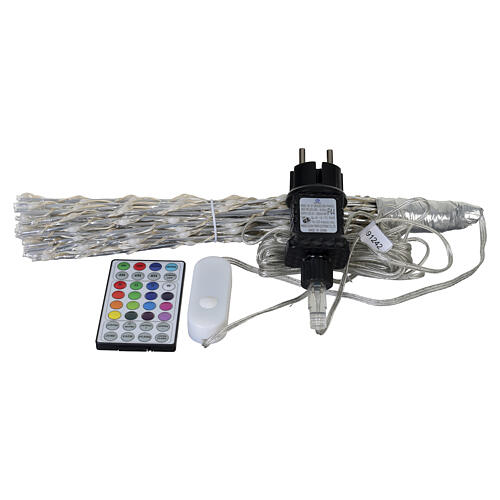 Stella luminosa natalizia int-est argento 224 micro LED multicolore 55 cm 7