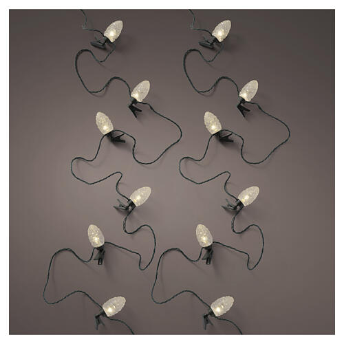 Guirlande lumineuse int./ext. bougies LED blanc chaud 16 LEDs 6 m 1