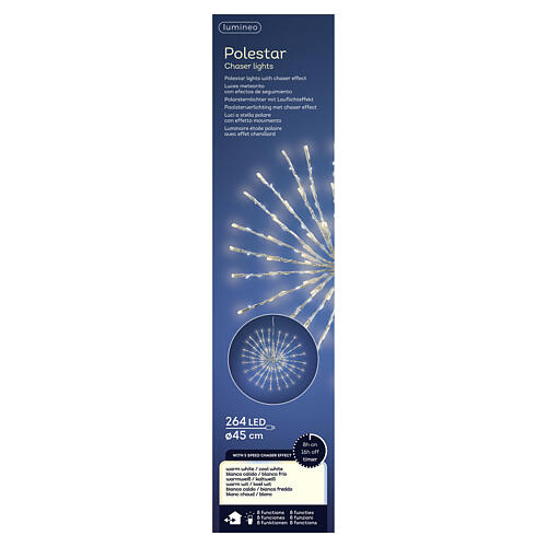 Estrela polar luminosa interior/exterior 264 LEDs branco quente e branco frio diâmetro 45 cm 4