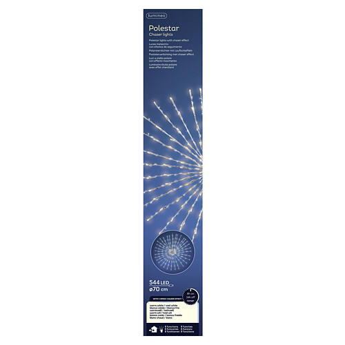 Sphère lumineuse en forme d'étoile polaire 544 LEDs blanc chaud et blanc froid 70 cm intérieur/extérieur 3