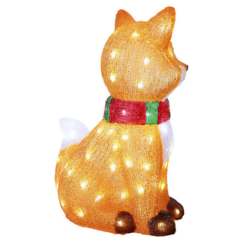 Acrylic illuminated fox, 80 indoor/outdoor cold white LEDs, 20x14x10 in 5