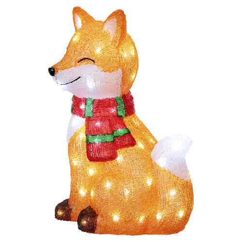 Raposa acrílica luminosa int./ext. 80 LEDs branco frio 50x35x25 cm 4