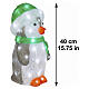 Pinguim de acrílico com chapéu luminoso interior e exterior 40 LEDs branco frio 40x25x20 cm s3