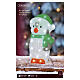 Pinguim de acrílico com chapéu luminoso interior e exterior 40 LEDs branco frio 40x25x20 cm s5