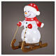 Acrylic snowman on sled, 50 cold white LEDs, indoor/outdoor, 20x18x10 in s1