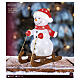 Pupazzo di neve acrilico con slitta int-est 50 LED bianco freddo 50x45x25 cm s2