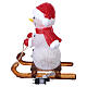 Pupazzo di neve acrilico con slitta int-est 50 LED bianco freddo 50x45x25 cm s5