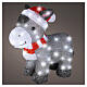 Petit âne acrylique avec bonnet de Noël intérieur/extérieur 60 LEDs blanc froid 40x40x15 cm s1