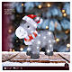 Petit âne acrylique avec bonnet de Noël intérieur/extérieur 60 LEDs blanc froid 40x40x15 cm s2