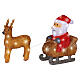 Santa Claus on his sleigh with reindeer, 50 cold white LED lights, acrylic, 12 in, IN/OUTDOOR s3