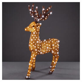 Renne de Noël en acrylique intérieur/extérieur 360 LEDs blanc froid 145x100x85 cm