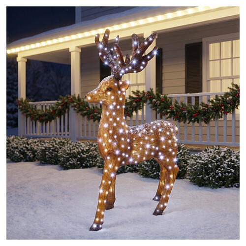 Renna natalizia in acrilico int-est 360 LED bianco freddo 145x100x85 cm 2