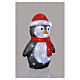 Pinguim em acrílico com chapéu e cachecol int/ext 40 LEDs branco frio 40x30x20 cm s3
