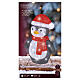 Pinguim em acrílico com chapéu e cachecol int/ext 40 LEDs branco frio 40x30x20 cm s4