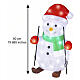 Bonhomme de neige en acrylique avec skis int/ext 50 LEDs blanc froid 50x25x30 cm s3