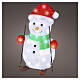 Boneco de neve em acrílico com esquis int/ext 50 luzes LED branco frio 50x25x30 cm s1