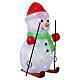Boneco de neve em acrílico com esquis int/ext 50 luzes LED branco frio 50x25x30 cm s4