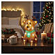 Sitting acrylic reindeer, 20 cold white LEDs, green scarf, 10x8x6 in, IN/OUTDOOR s2