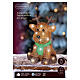 Sitting acrylic reindeer, 20 cold white LEDs, green scarf, 10x8x6 in, IN/OUTDOOR s5