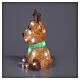 Renna seduta in acrilico int-est con sciarpa verde 20 LED bianco freddo 25x20x15 cm s4