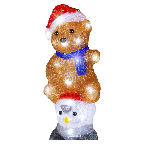Tour d'animaux de Noël en acrylique intérieur/extérieur 60 LEDs blanc froid 60x15x15 cm 4
