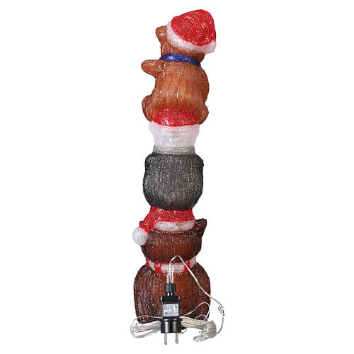 Tour d'animaux de Noël en acrylique intérieur/extérieur 60 LEDs blanc froid 60x15x15 cm 7