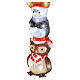 Tour d'animaux de Noël en acrylique intérieur/extérieur 60 LEDs blanc froid 60x15x15 cm s5