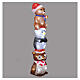 Tour d'animaux de Noël en acrylique intérieur/extérieur 60 LEDs blanc froid 60x15x15 cm s6