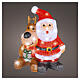 Papá Noel y reno de acrílico int ext 50 LED blanco frío 32x25x15 cm s1