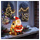 Père Noël et renne en acrylique int/ext 50 LEDs blanc froid 35x25x15 cm s2