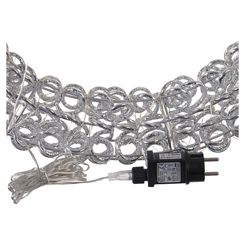 Silver indoor/outdoor PET luminous wreath, 400 warm white LEDs, 23 in diameter 6