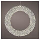 Coroa luminosa prateada int/ext em PET 400 LEDs luz branco quente diâmetro 60 cm s5