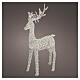 Silver PET luminous deer with branching antlers, 2350 warm white LEDs, 80x38x14 in s1
