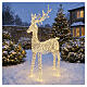 Silver PET luminous deer with branching antlers, 2350 warm white LEDs, 80x38x14 in s2