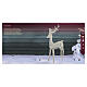 Cervidé lumineux int./ext. en PET argenté aux bois ramifiés 2350 LEDs blanc chaud 200x95x35 cm s5
